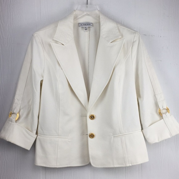 St. John Jackets & Blazers - St. John Sport Casual 3/4 rollup sleeve blazer Sm